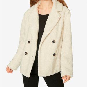 Sanctuary Women's Free Spirit Fuzzy Double Breasted Teddy Coat - M